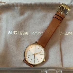 Gold Face Michael Kors Brown Band Watch